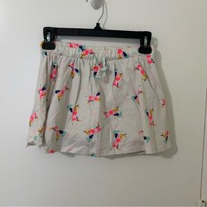 Cat & Jack Girls White Multicolor Geometric Unicorn Skater Skort Size L 10/12